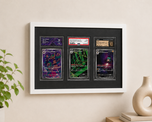 Bilderrahmen für gegradete Sammelkarten, weiss, 21x30 cm